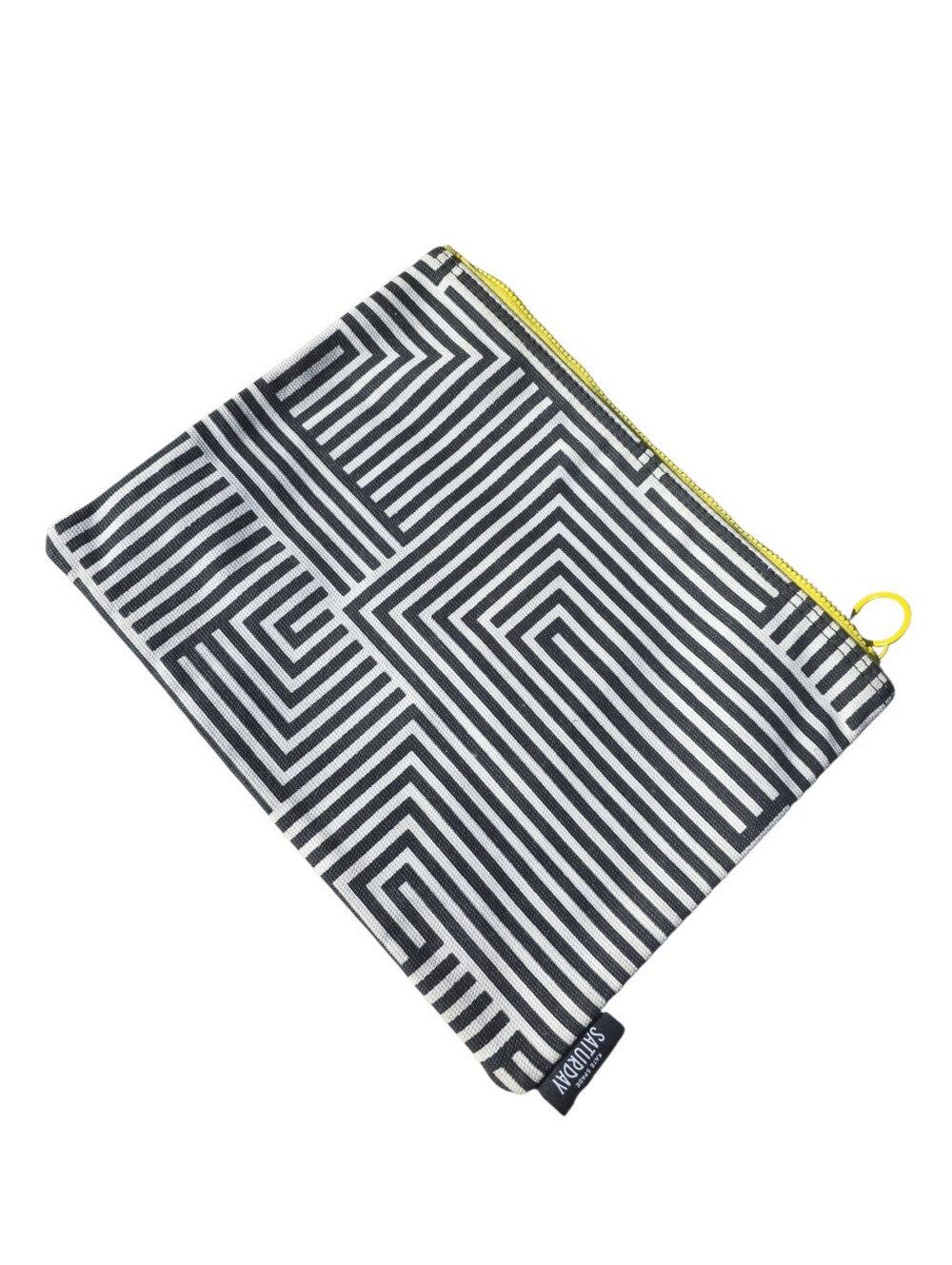 Kate Spade Saturday Large Geometric Zip Pouch | Black & White Canvas Clutch | Li